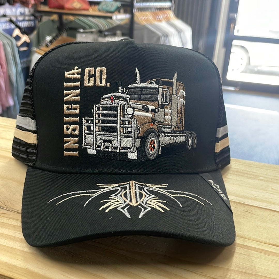 INSIGNIA Longhaul Black Trucker Cap