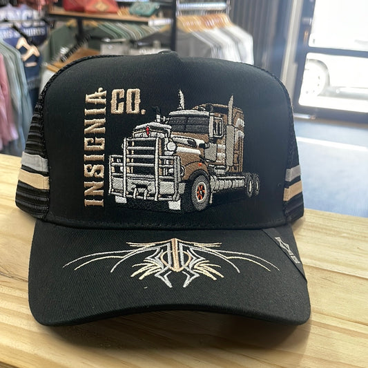 INSIGNIA Longhaul Black Trucker Cap