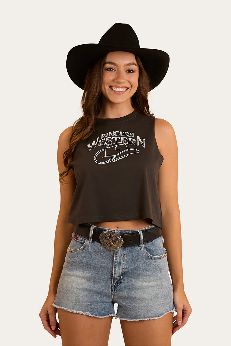 RINGERS WESTERN Chasing Cowboys Womens muscle crop