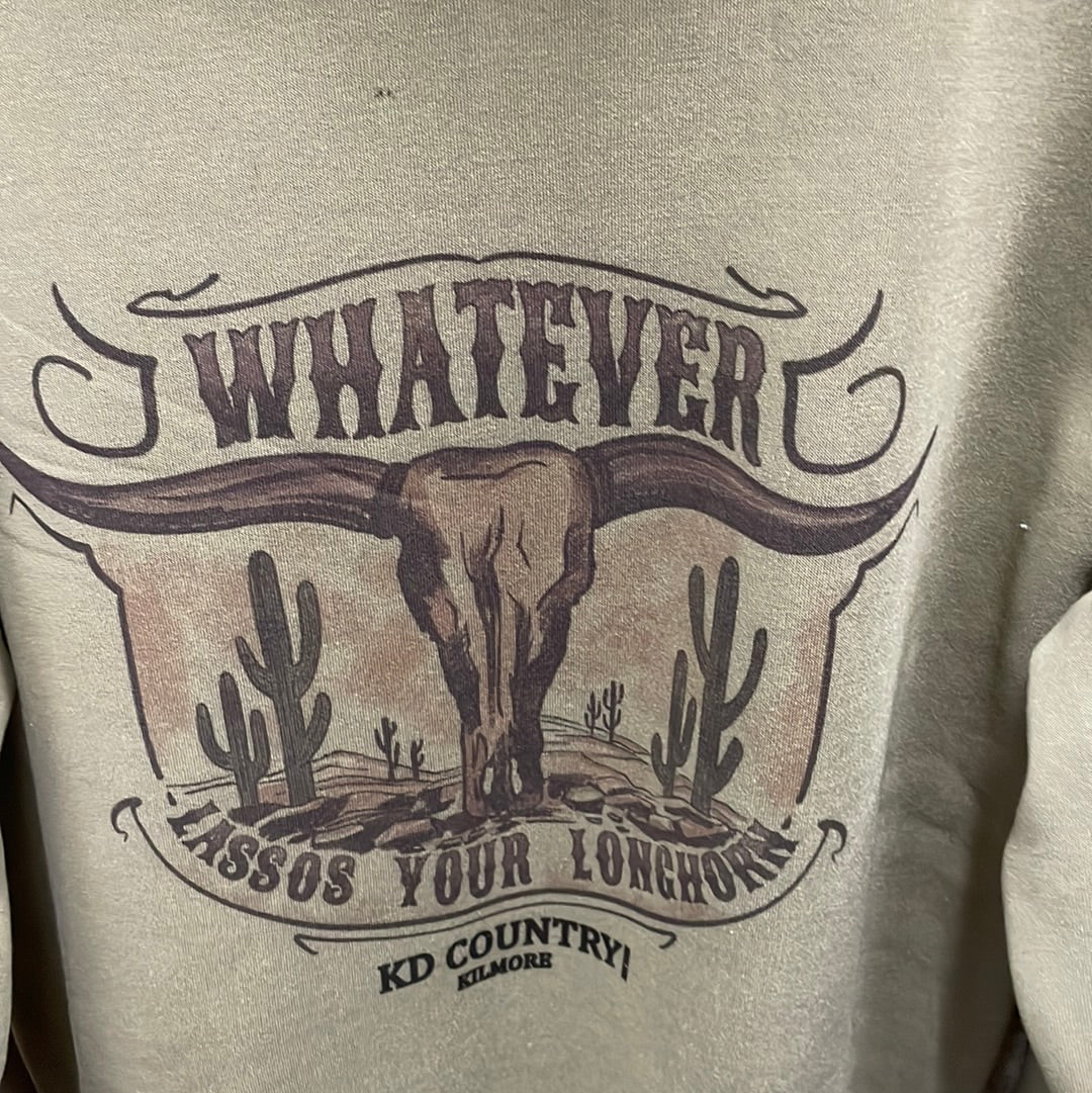 KD Country - Whatever Lassos Hoodie KHAKI ADULT