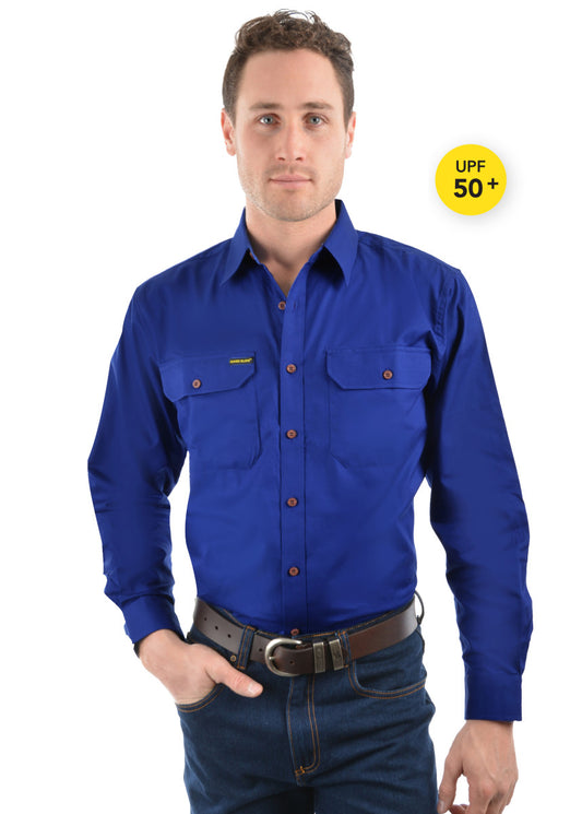 HARDSLOG Mens Full Button Long Sleeve Shirt