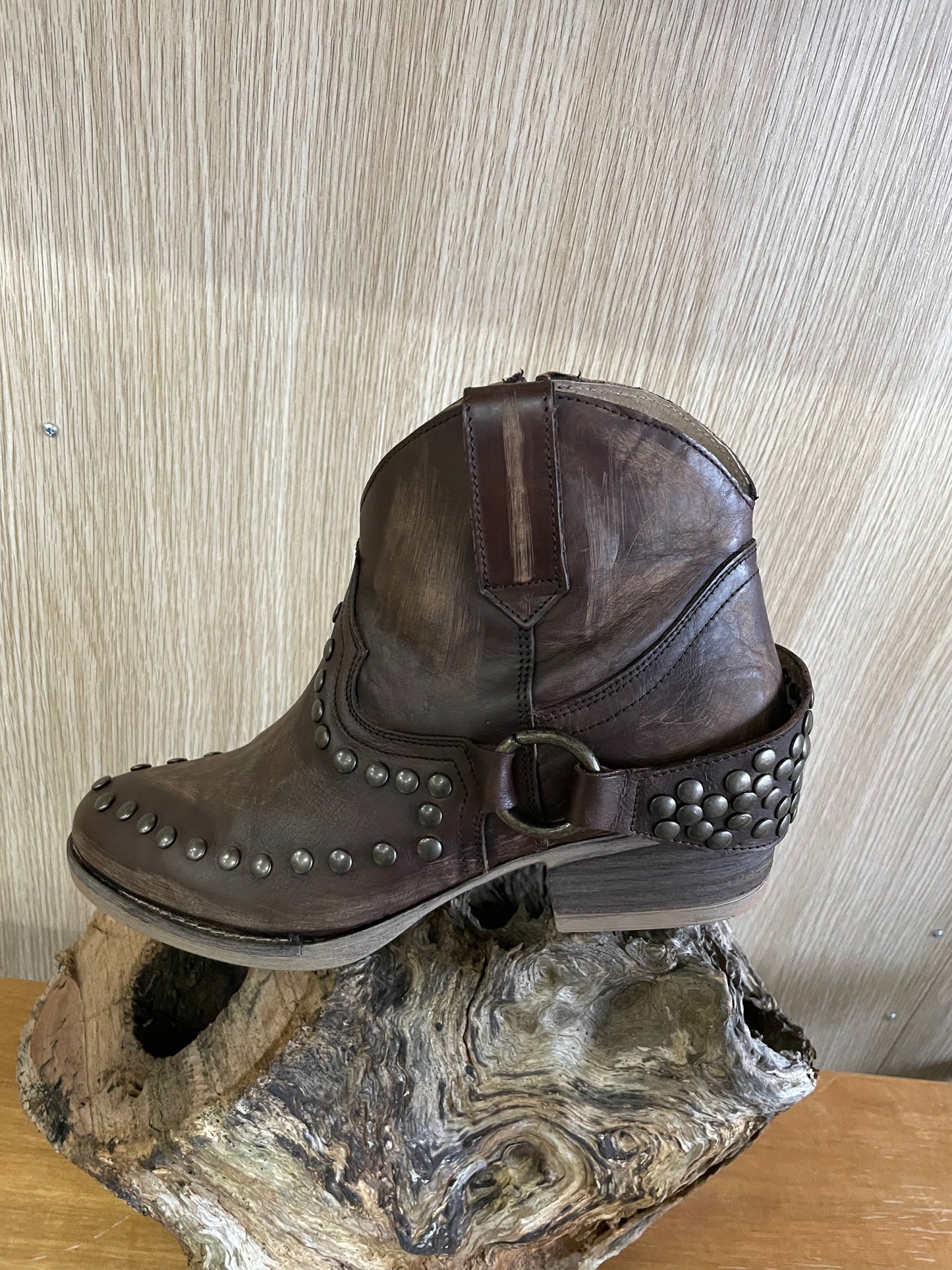 Circle G - Mocha Harness Stud Womens Ankle Boot