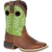 Durango Lil' Rebel Pro Big Kid's Lime Western Boot