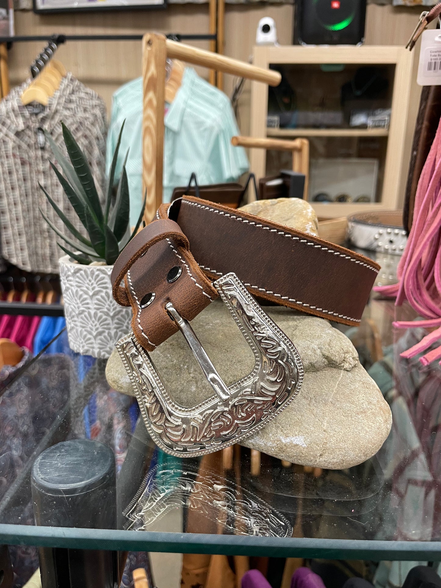 OUTBACK KING Belt Stitched Brown