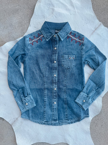 CRUEL Denim Girlfriend Shirt (Matching womens shirt)
