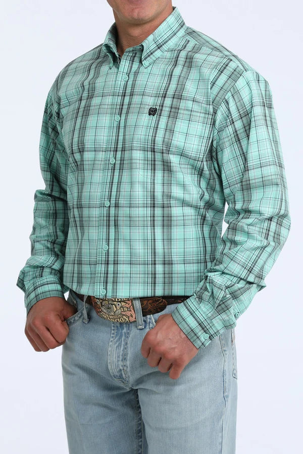 CINCH Mens Classic Fit Shirt Turquoise Check