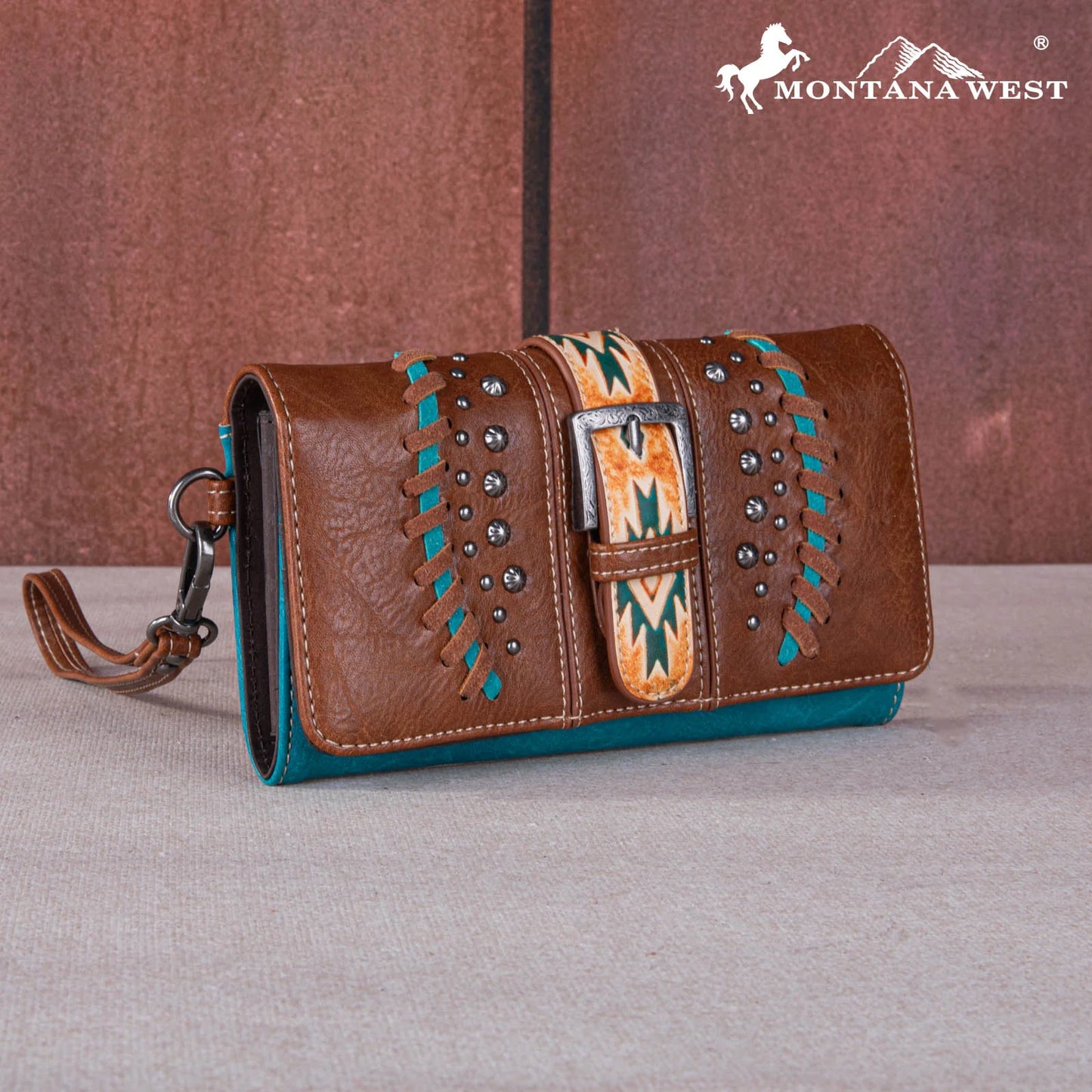 Montana West Aztec Buckle Wallet