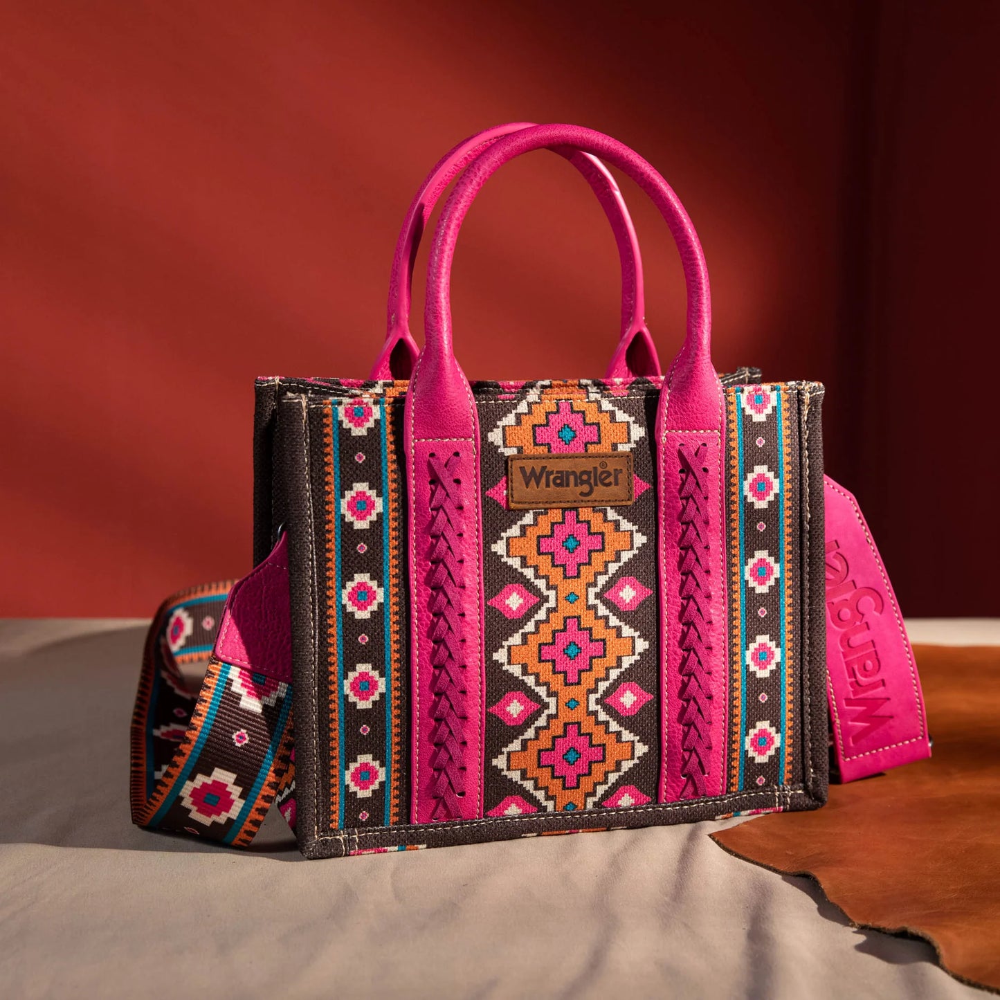Wrangler Southwestern Print Small Canvas Tote/Crossbody