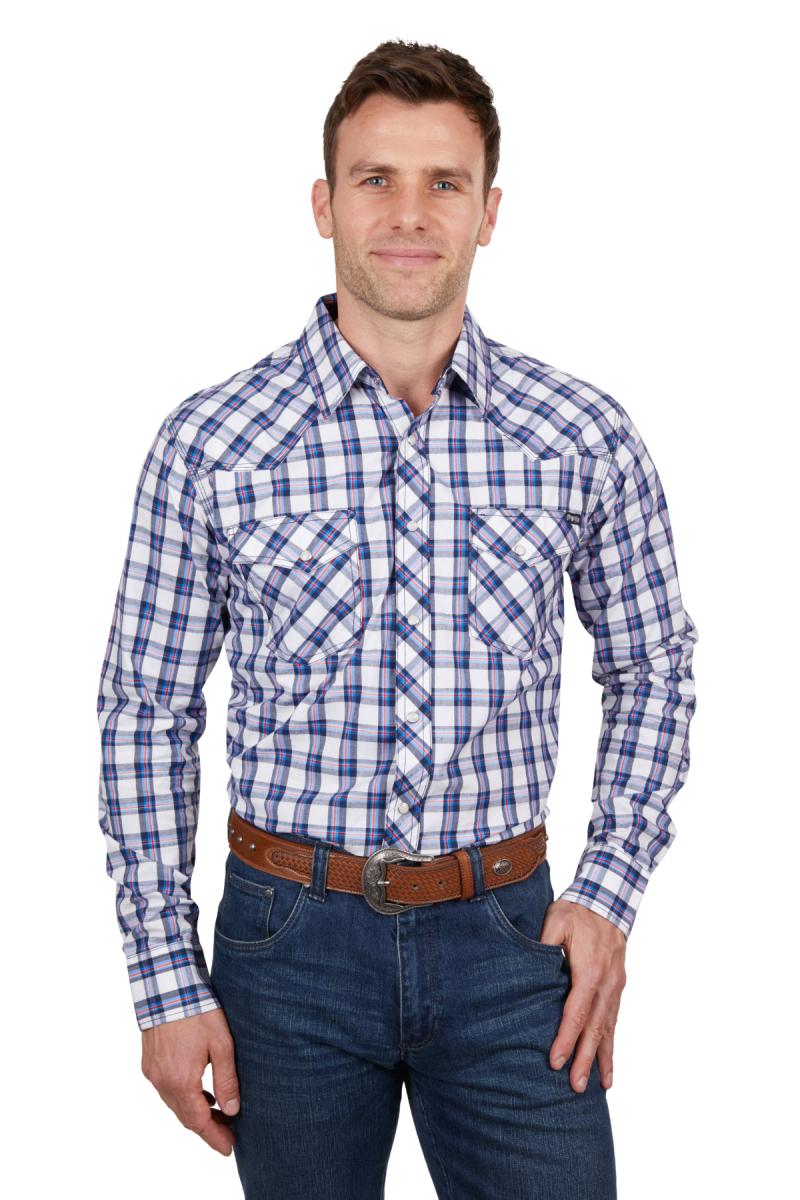 PURE WESTERN Mens Alec Shirt Sleeve Shirt