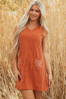 Corduroy Western Mini Dress