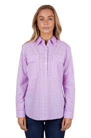 HARDSLOG Grace Half Button Short Sleeve Womens Shirt