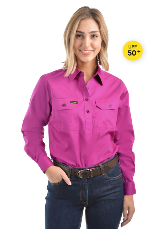 HARDSLOG Womens Half Button Workshirt