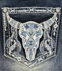 GRACE IN LA Womens Jeans Longhorn Blue