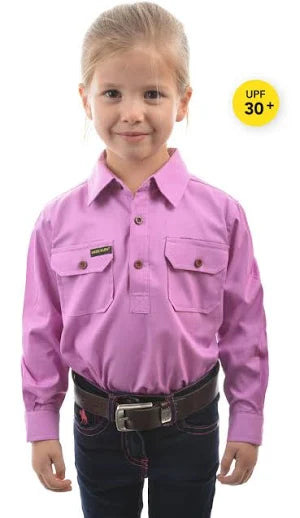 HARDSLOG Girls Half Button Shirt