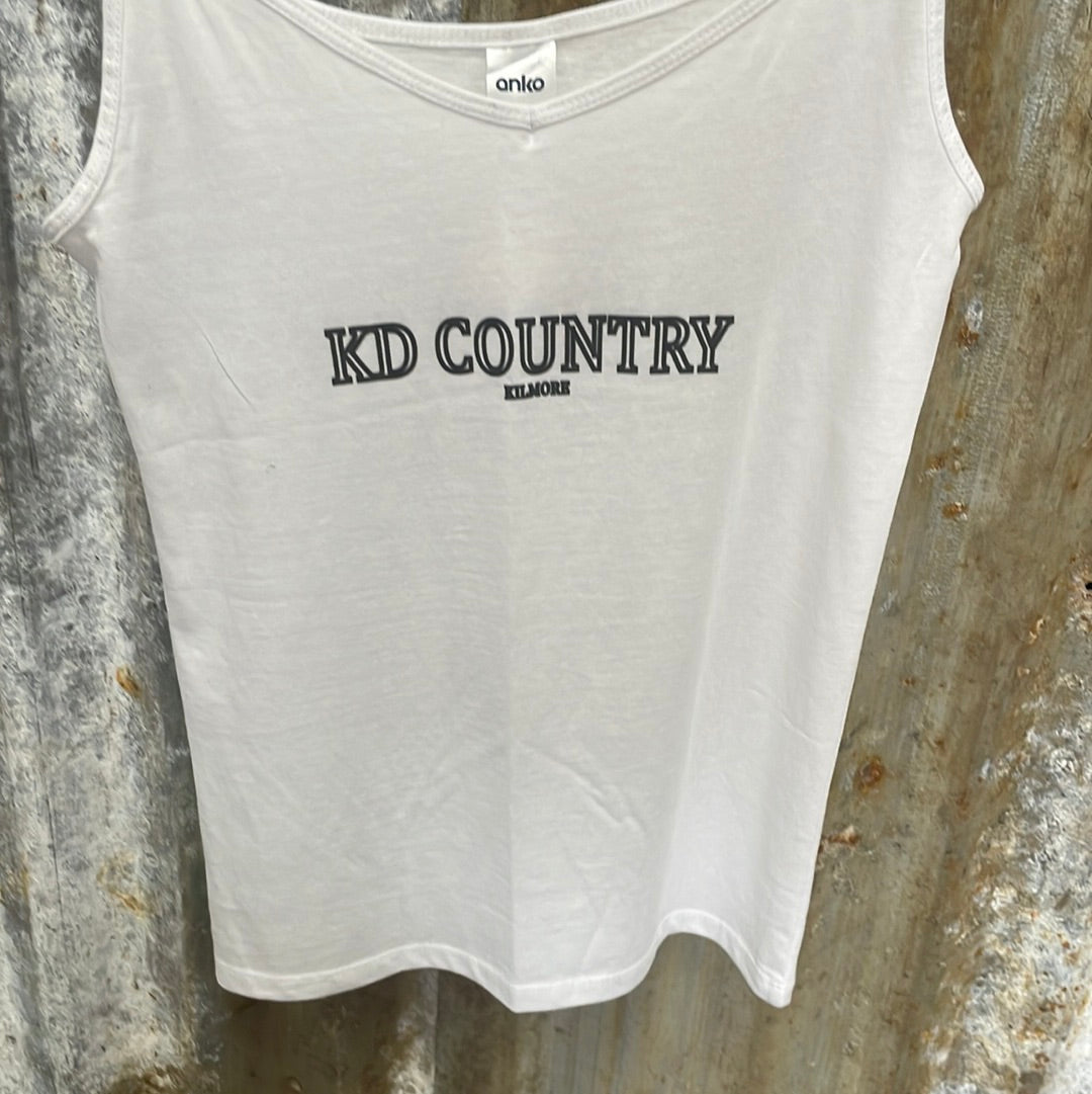 KD Country  - White Singlet WOMEN