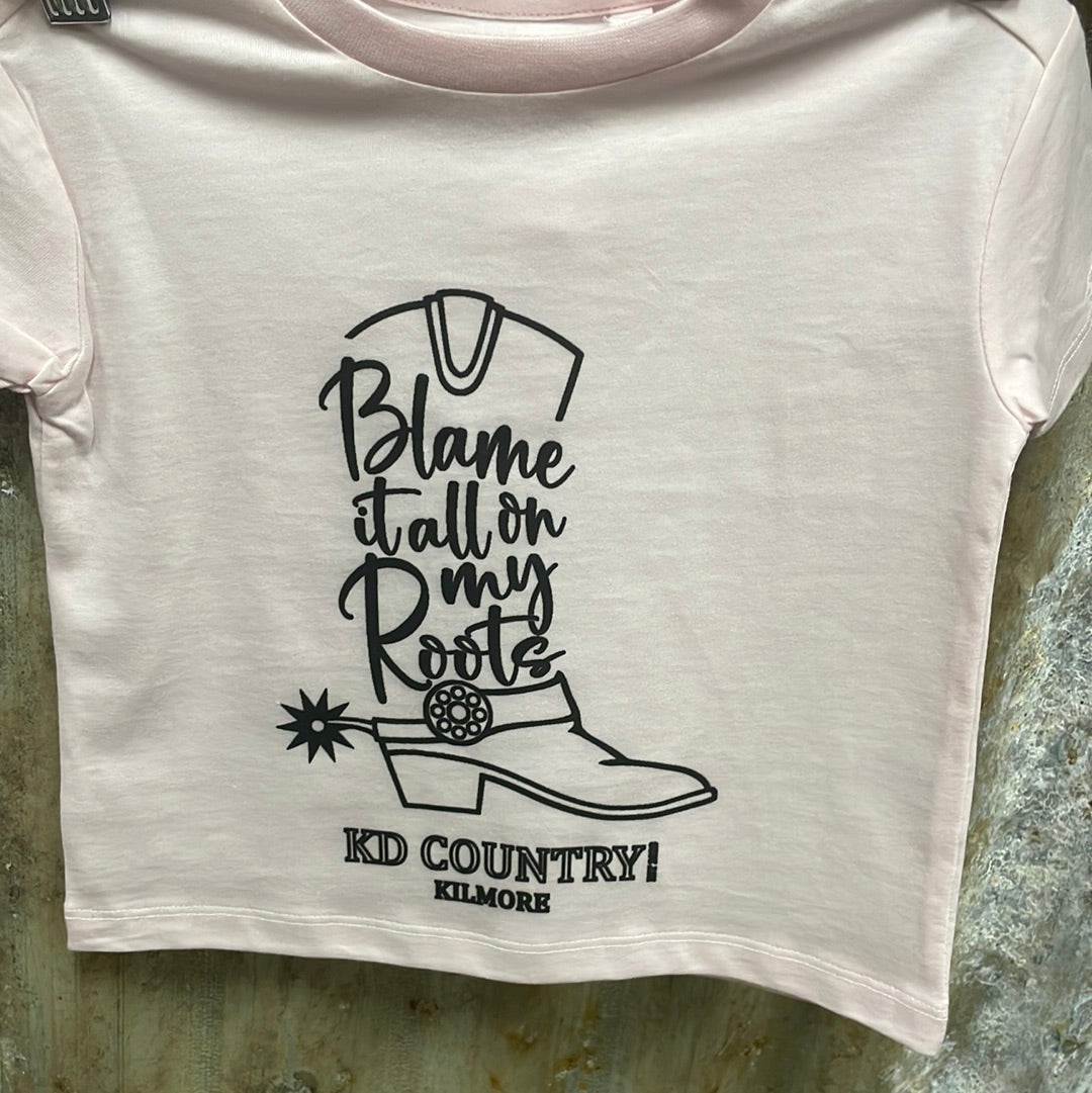 KD Country - Blame it on my Roots Pink Tee Toddler