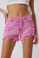 Pink Denim Shorts