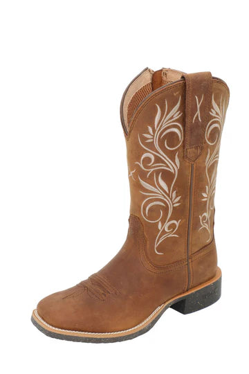 TWISTED X Womens Tech x 2 Zip Boot Oiled Brown
