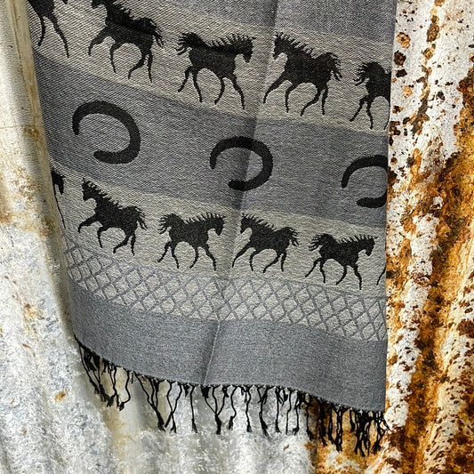 Silk Scarf - Grey Pashmina