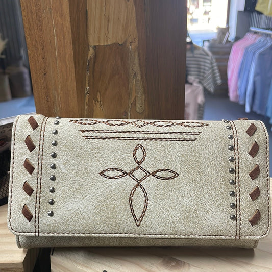 Montana West Whipstitch Purse Cream