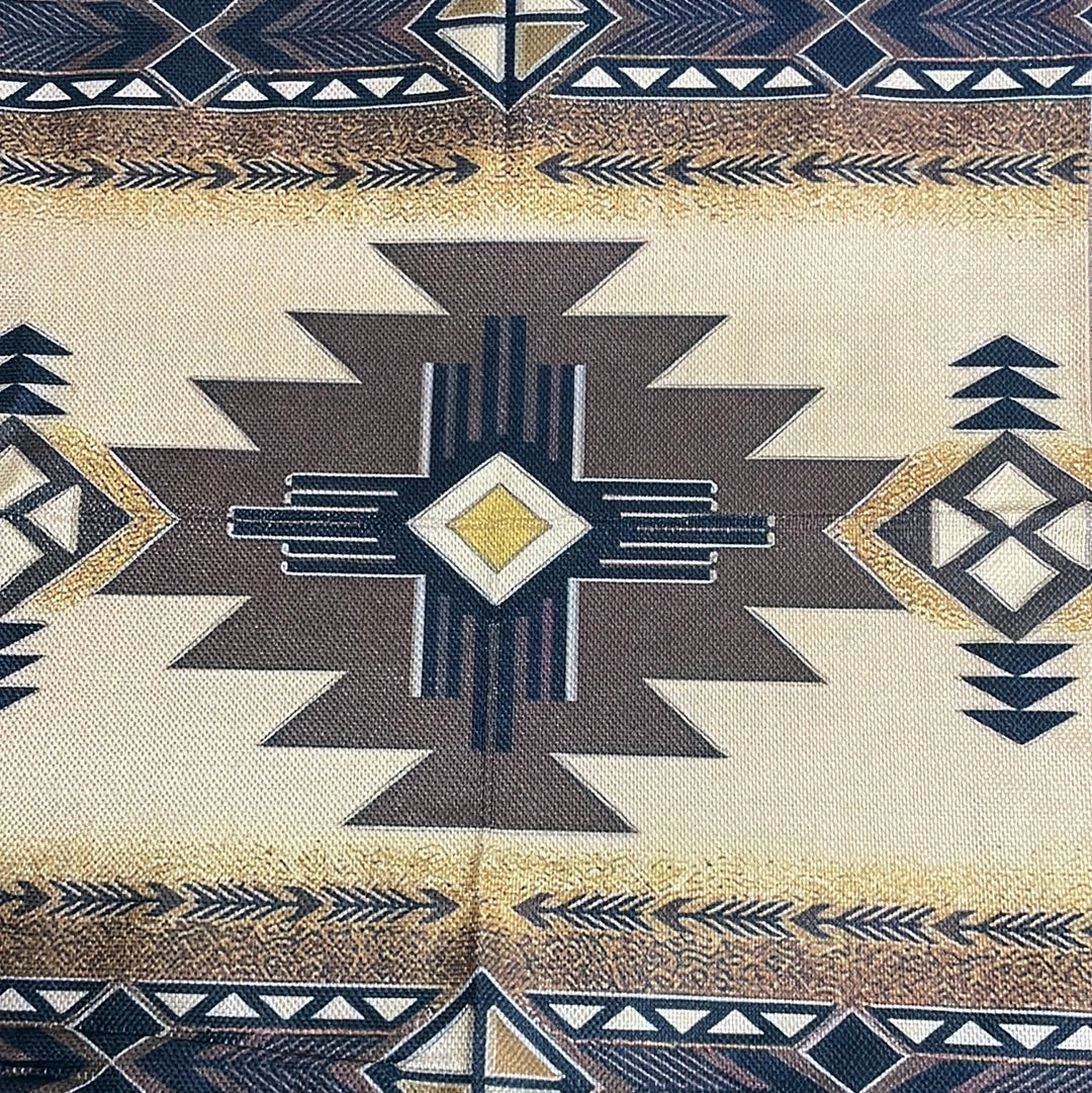 KD Country Cushion - Brown/Yellow Aztec