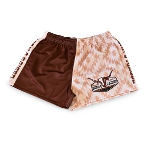 INSIGNIA Born n Raised Brown & Cream Footy shorts