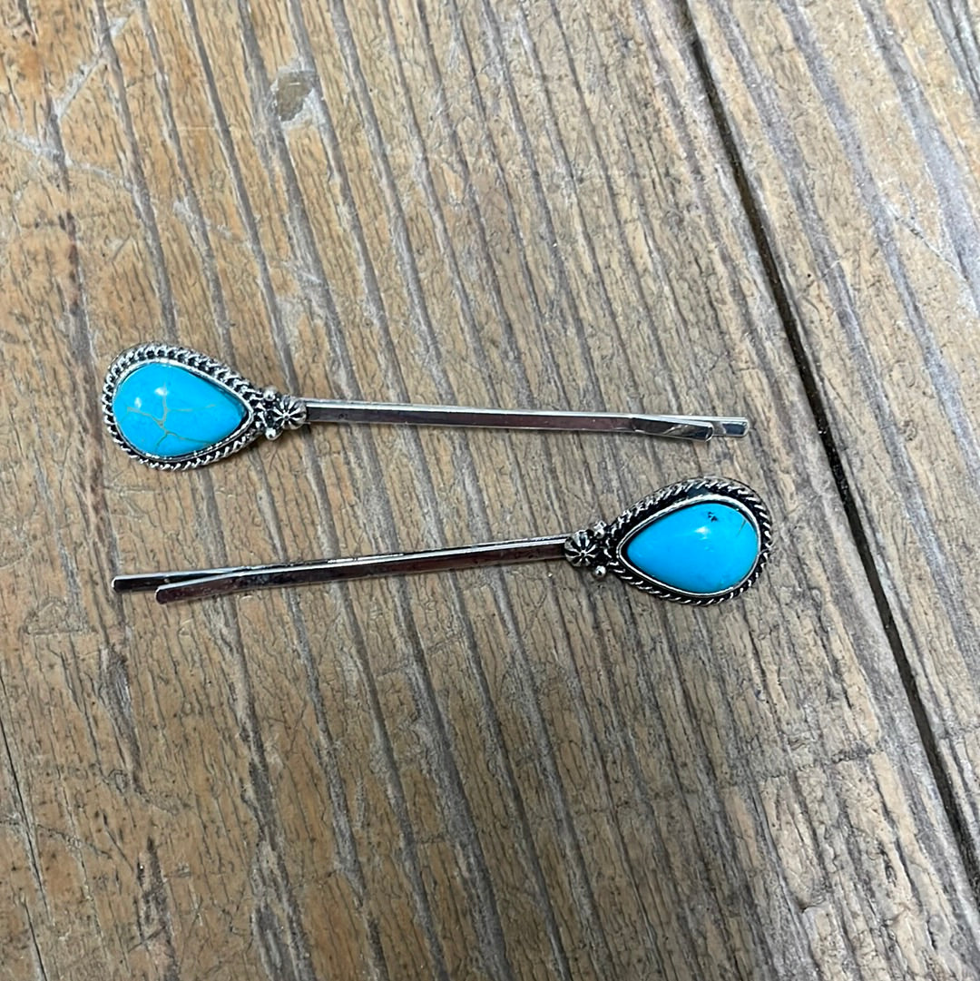 Hair Pin - Turquoise - Assorted Sizes
