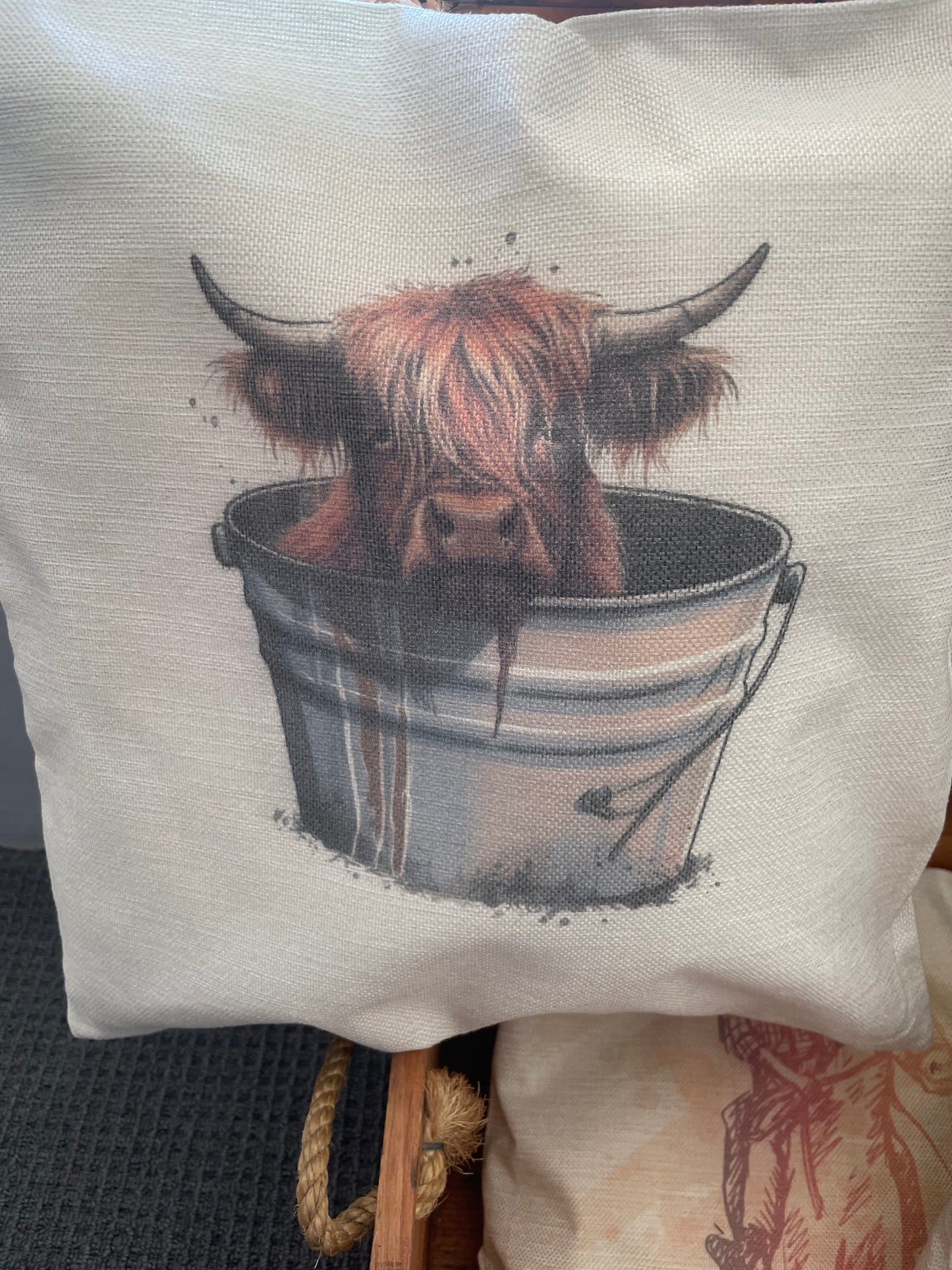 KD Country Cushion - Highland Cow