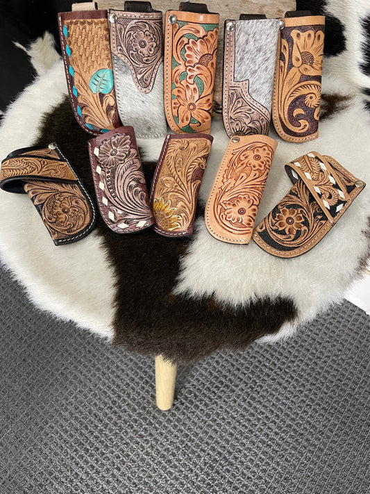 Tooled Leather Knife Holders