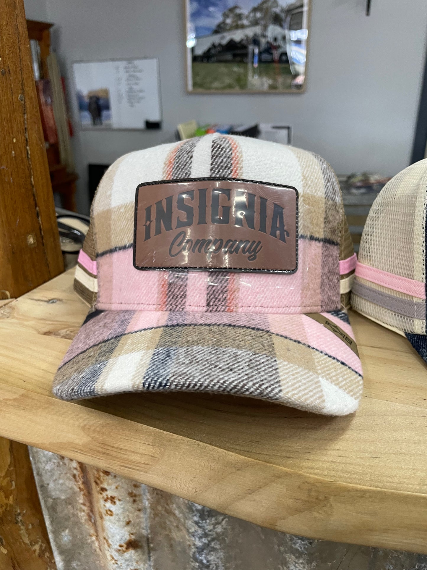 INSIGNIA Pink Flannel Trucker Cap