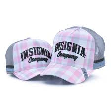 INSIGNIA Pink Gingham Trucker Cap