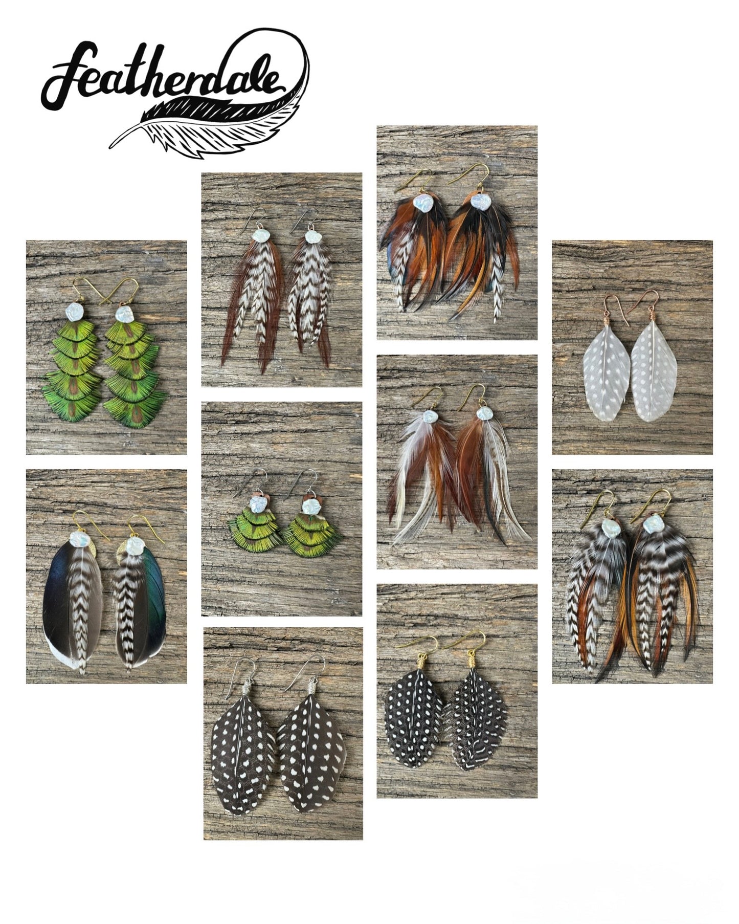 FEATHERDALE Earrings (Handmade - each pair on-of-a-kind)