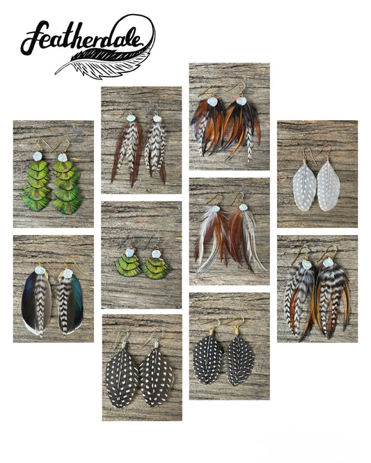 FEATHERDALE Earrings (Handmade - each pair on-of-a-kind)