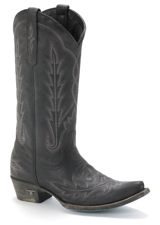 LANE BOOTS Lexington Distressed Jet Black