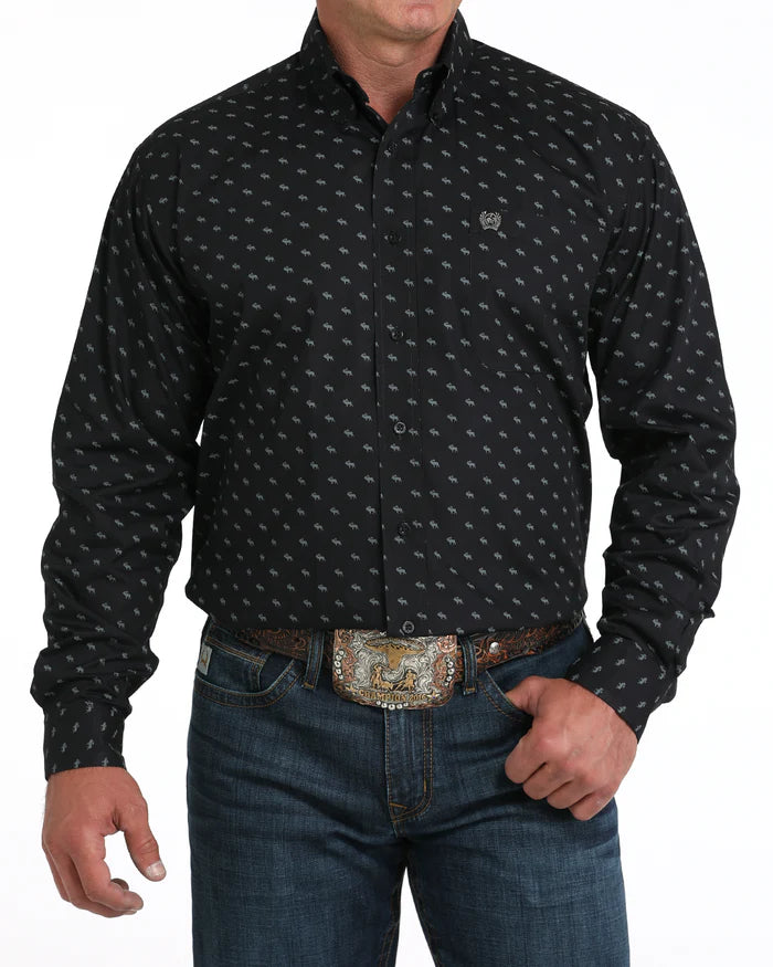 CINCH Mens Classic Fit Black Shirt