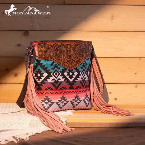 Montana West Tooled Aztec Crossbody