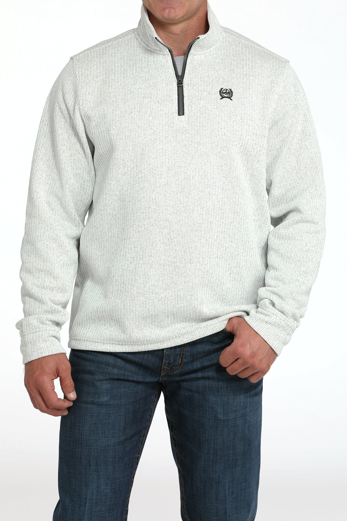 CINCH Mens 1/4 Zip Pullover Light Grey