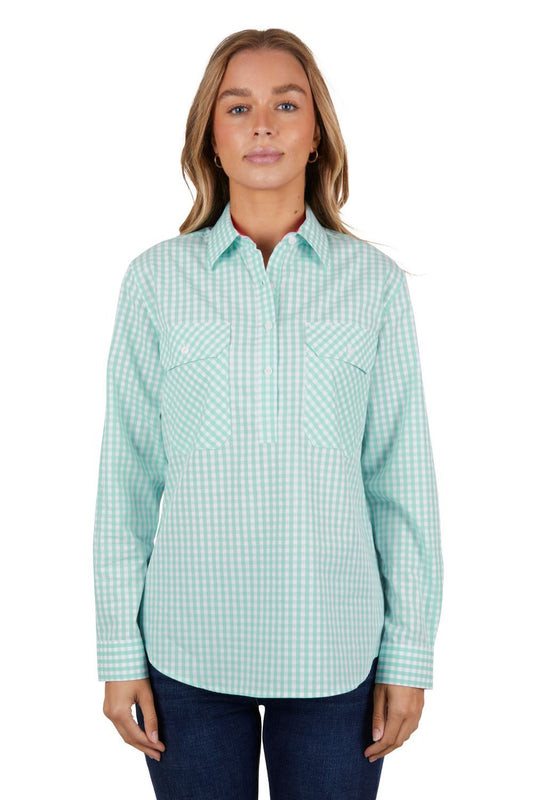 HARDSLOG Womens Lize Half Button Shirt