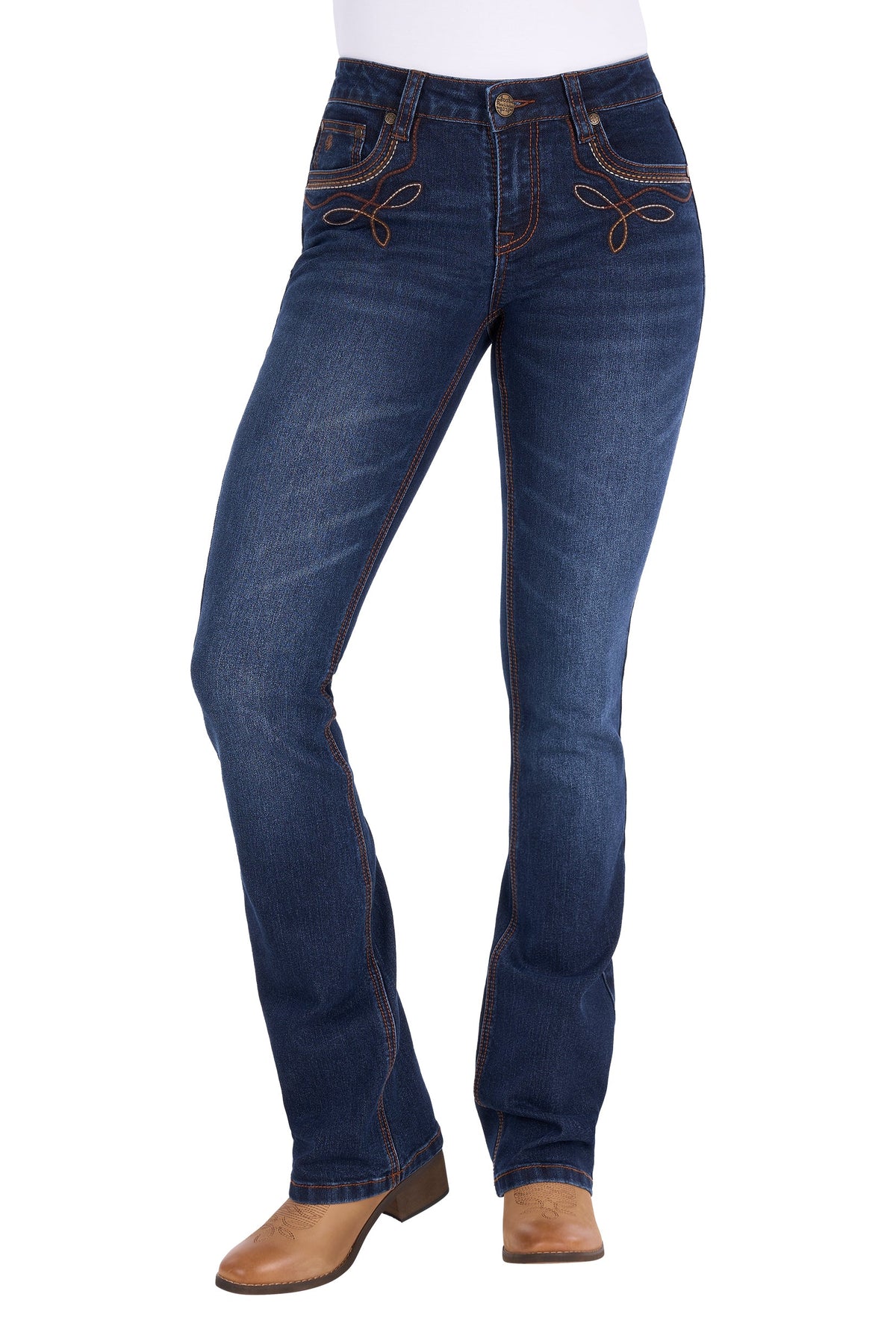 PURE WESTERN Womens Eden Bootcut Jeans 34L