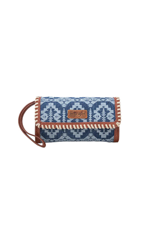 WRANGLER DAKOTA WHIP STITCH WALLET DENIM