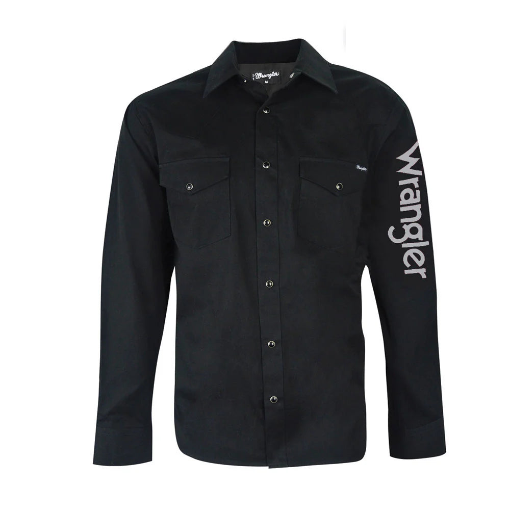 WRANGLER Mens Logo Shirt Black