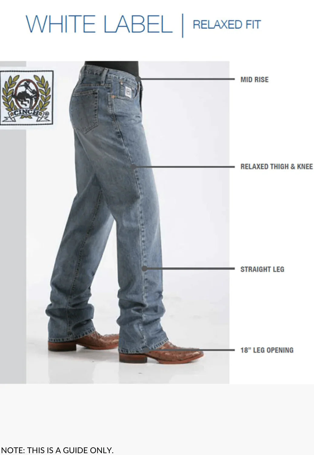 CINCH Mens White Label 32Leg