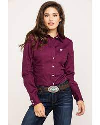 CINCH Womens Shirt Burgundy