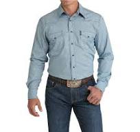 CINCH -  Mens Modern Fit Shirt Light Blue