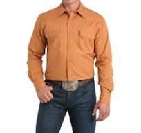 CINCH Mens Striped Brown Shirt