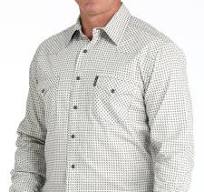 CINCH Mens Cream and Grey Shirt