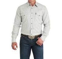 CINCH Mens Cream and Grey Shirt