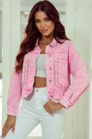 Womens Pink Denim Jacket