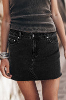 Womens Carbon Grey Denim Skirt