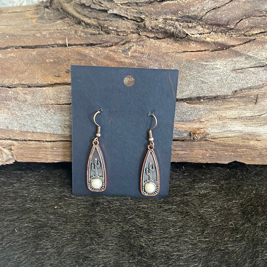 Earrings - White Stone Teardrop 50